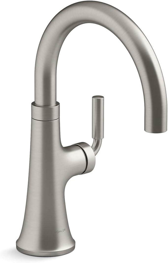 Sleek Satin Stainless Steel 12.25" Modern Bar Faucet