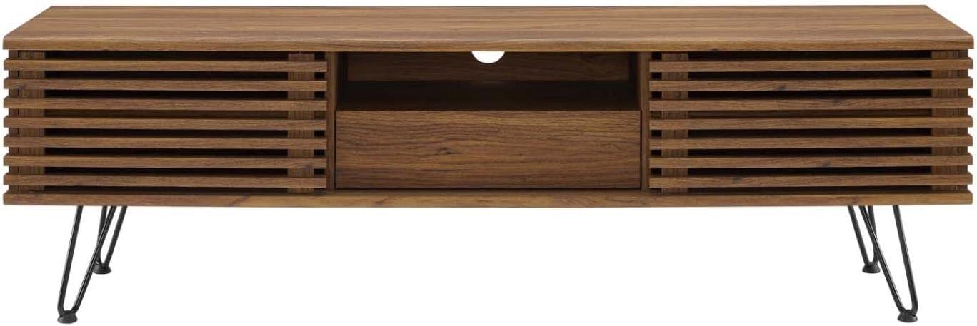 Render 59" Walnut Grain Media Console with Hairpin Legs