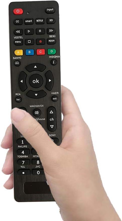 Universal Remote for Samsung,LG, Sony, Sharp, Vizio, Philips, Toshiba, Hitachi, RCA, Sanyo, JVC, TCL, Hisense, Vestel, Seiki, Insignia, Magnavox, haier, Panasonic, Smart TVs-Simple Settings Requi