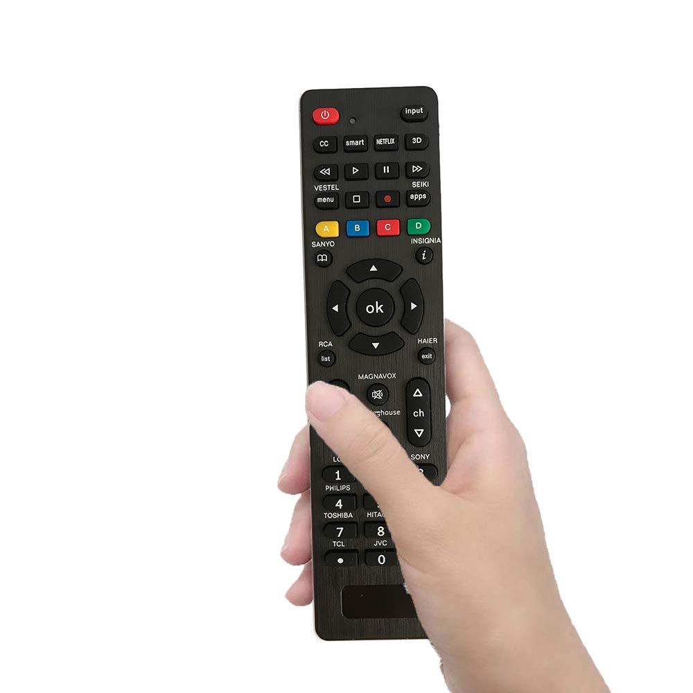 Universal Remote for Samsung,LG, Sony, Sharp, Vizio, Philips, Toshiba, Hitachi, RCA, Sanyo, JVC, TCL, Hisense, Vestel, Seiki, Insignia, Magnavox, haier, Panasonic, Smart TVs-Simple Settings Requi