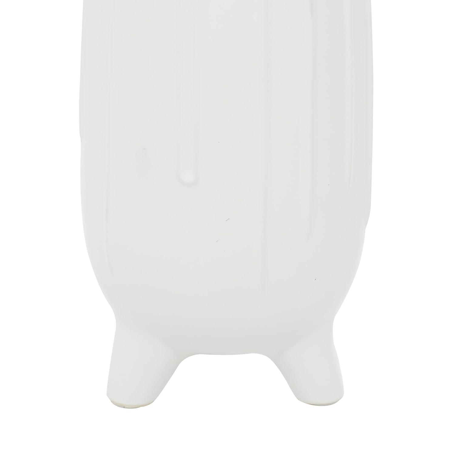 CosmoLiving by Cosmopolitan Cosmoliving By Cosmopolitan White Ceramic Contemporary Vase