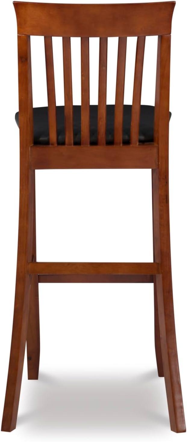 30" Torino Craftsman Padded Seat Barstool Hardwood/Dark Cherry - Linon: Rubberwood, 31" High