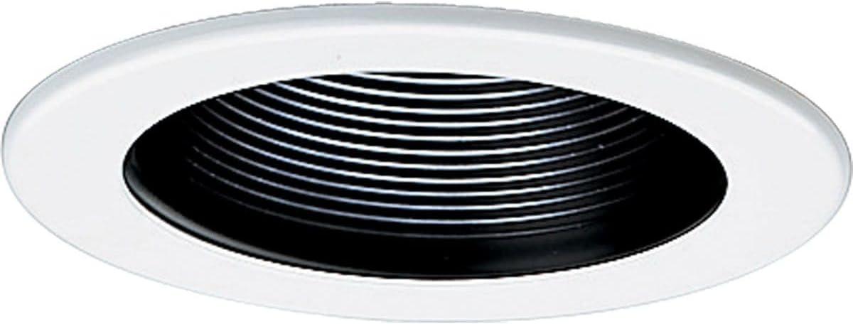 Black and White 5-Inch Indoor/Outdoor Step Baffle Recessed Trim