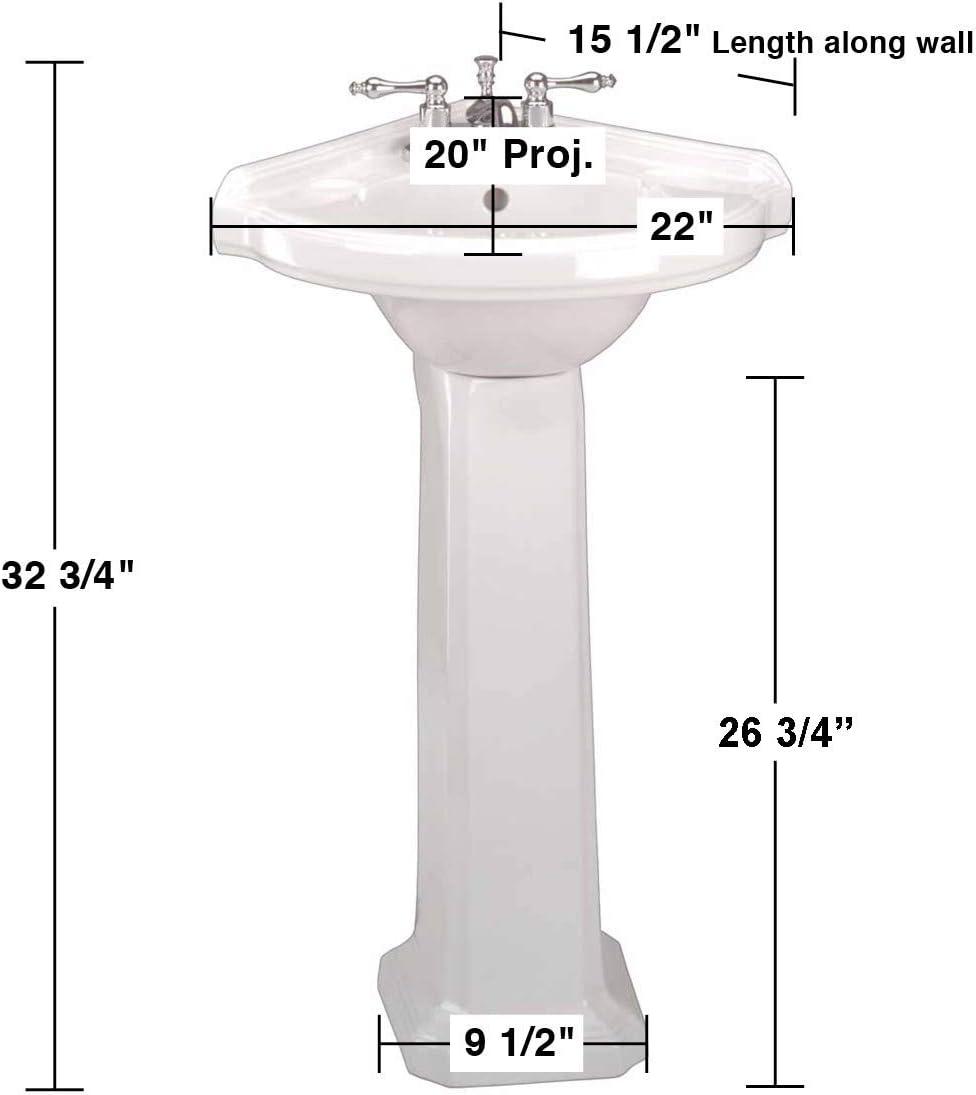 The Renovators Supply Inc. 22'' White Porcelain Corner Bathroom Sink with Overflow