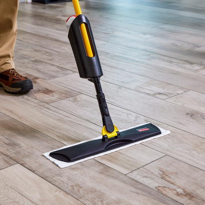 Rubbermaid Commercial Products Spray Mop Kit Includes Mop + Pads for All Floor Types/Hardwood/Vinyl/Tile