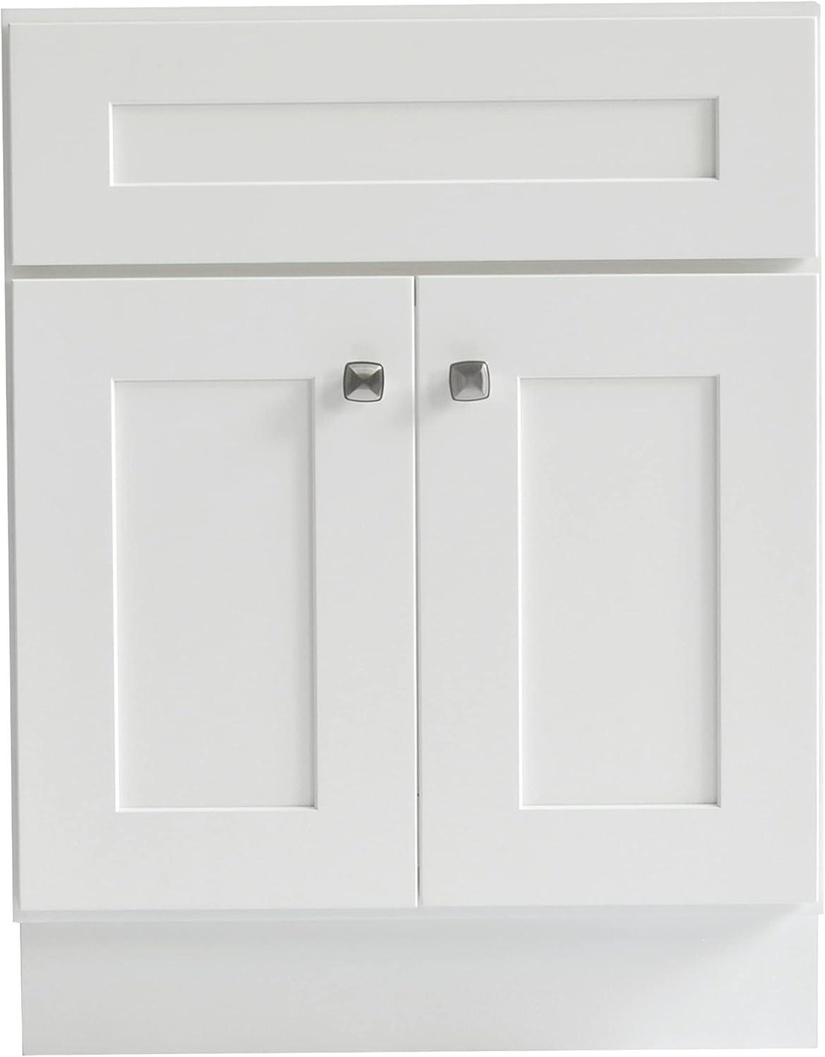 Design House 586925 Brookings 24x18 Unassembled Modern 2-Door Shaker Bathroom Vanity Cabinet Only, White