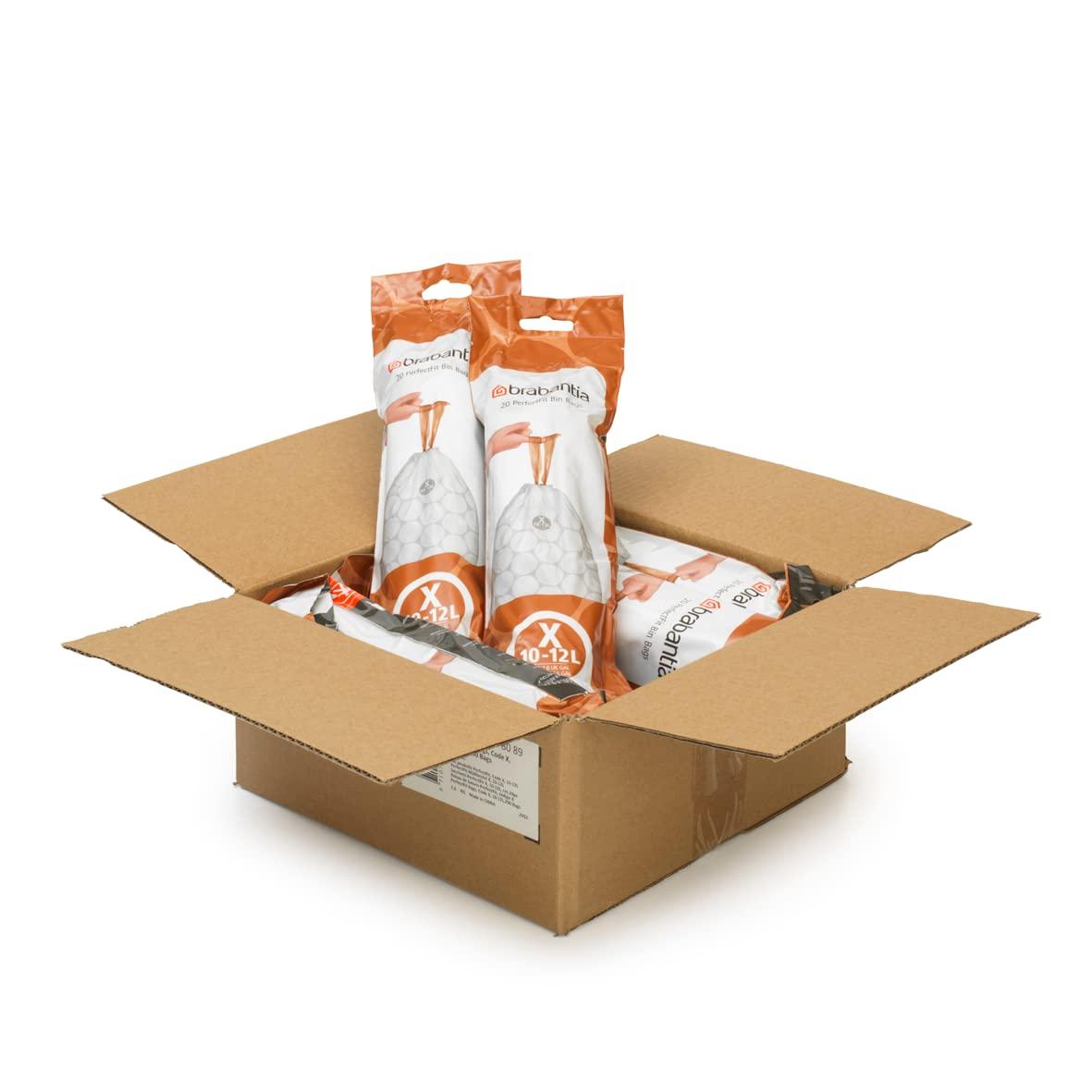 Brabantia PerfectFit Trash Bags, Code X, 2.6-3.2 Gallon, 200 Count