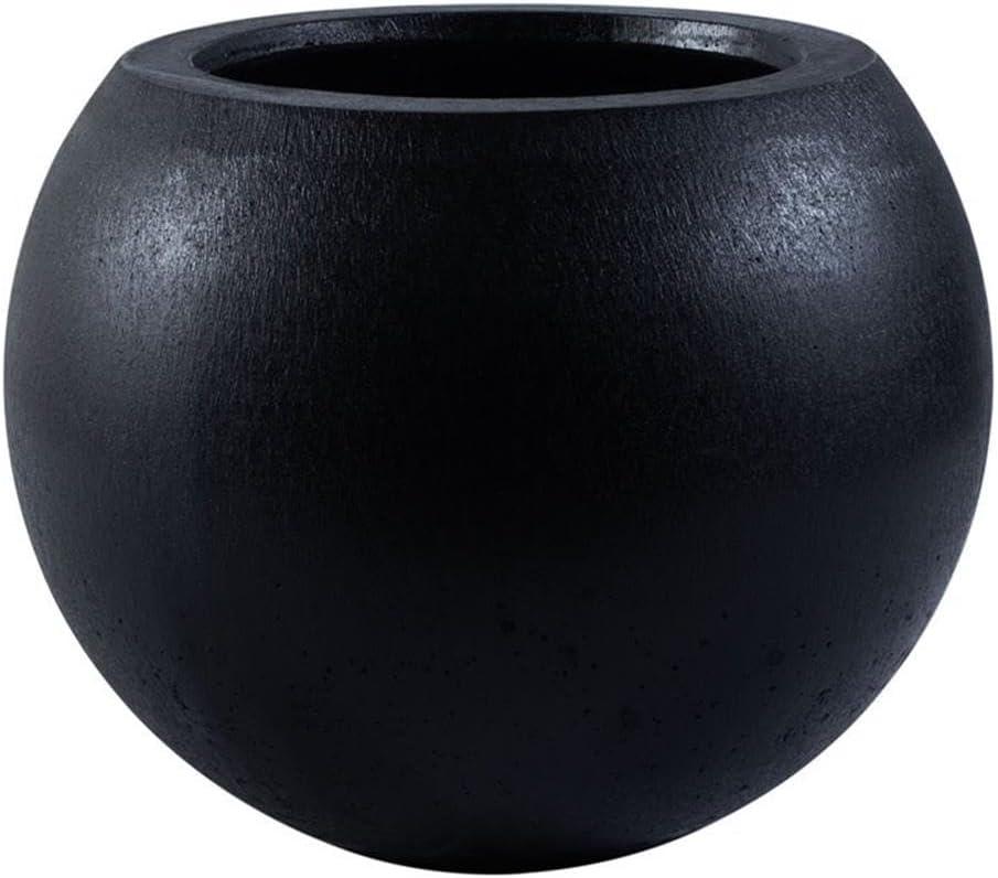 SAFAVIEH Gerand Concrete Modern Solid Round Patio Planter, Black