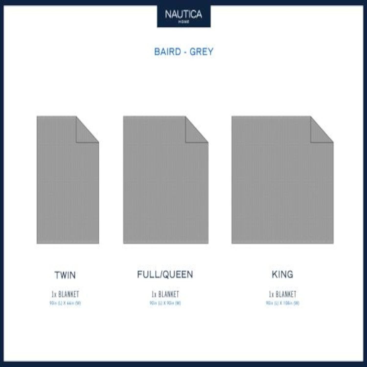 Nautica Nautica Baird Solid Cotton Reversible Blanket