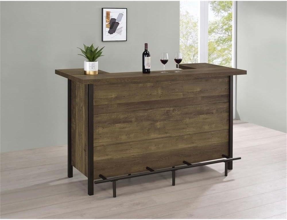 Coaster Bellemore Wood Rectangular Storage Bar Unit Rustic Oak