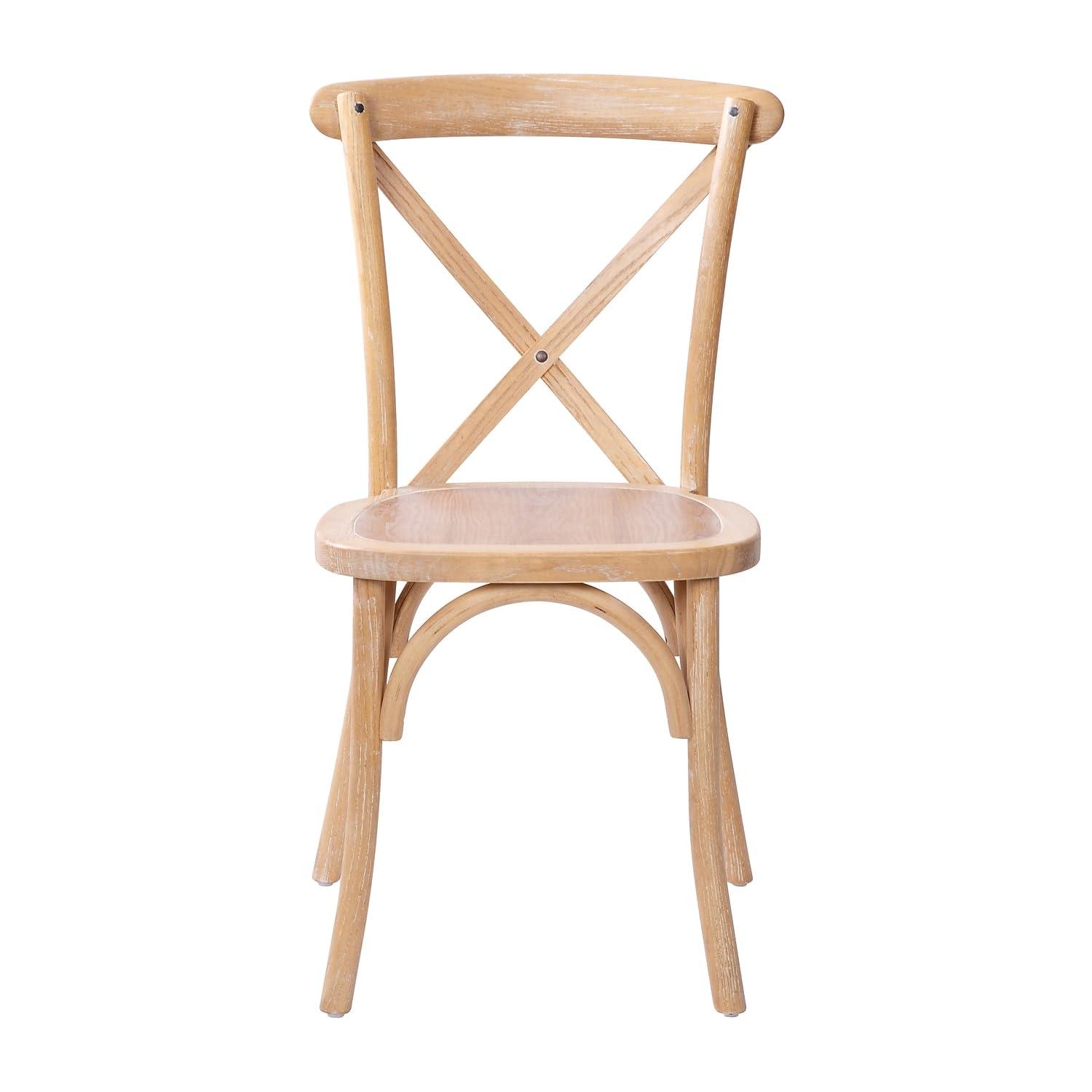 Flash Furniture Advantage Driftwood X-Back Chair