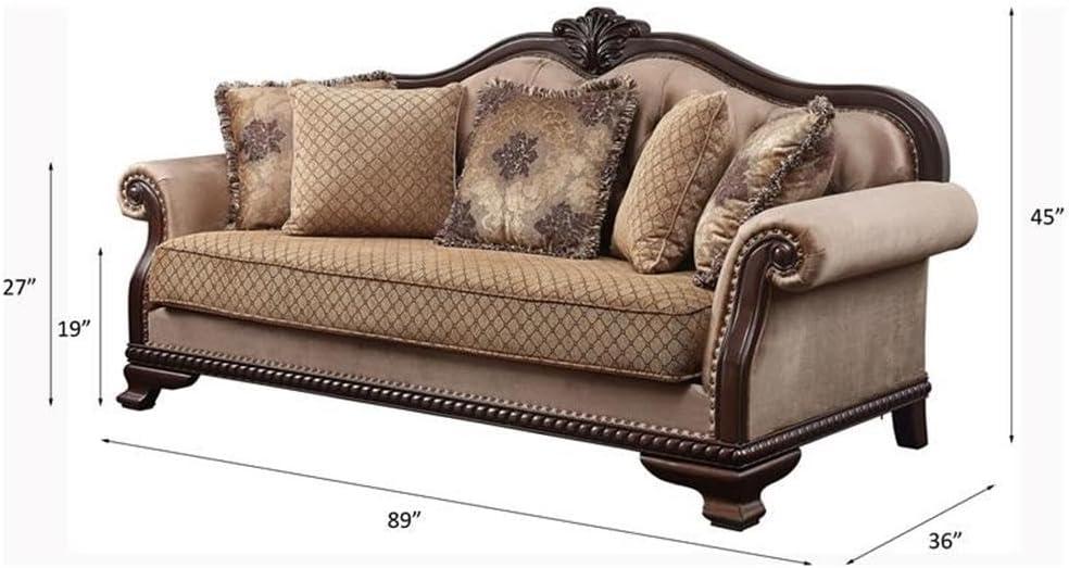 89" Chateau De Ville Sofa with Nailhead Trim & Wood Carving - Acme Furniture