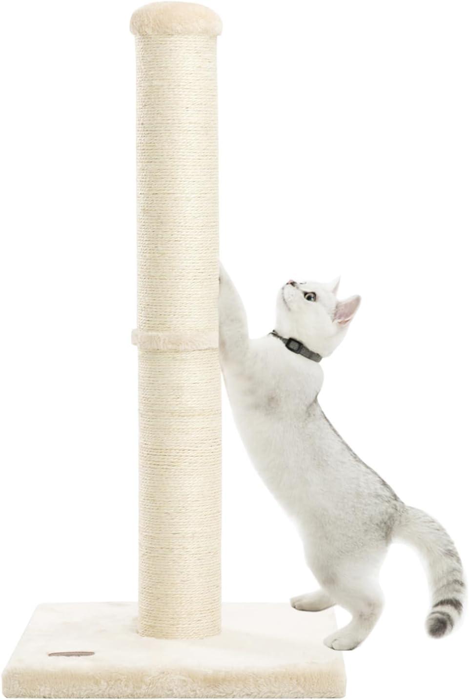 Tucker Murphy Pet™ 34Inch Cat Scratching Post With Natural Sisal Rope 4.3Inch Large Diameter Scratcher Post Tree For Indoor Cats