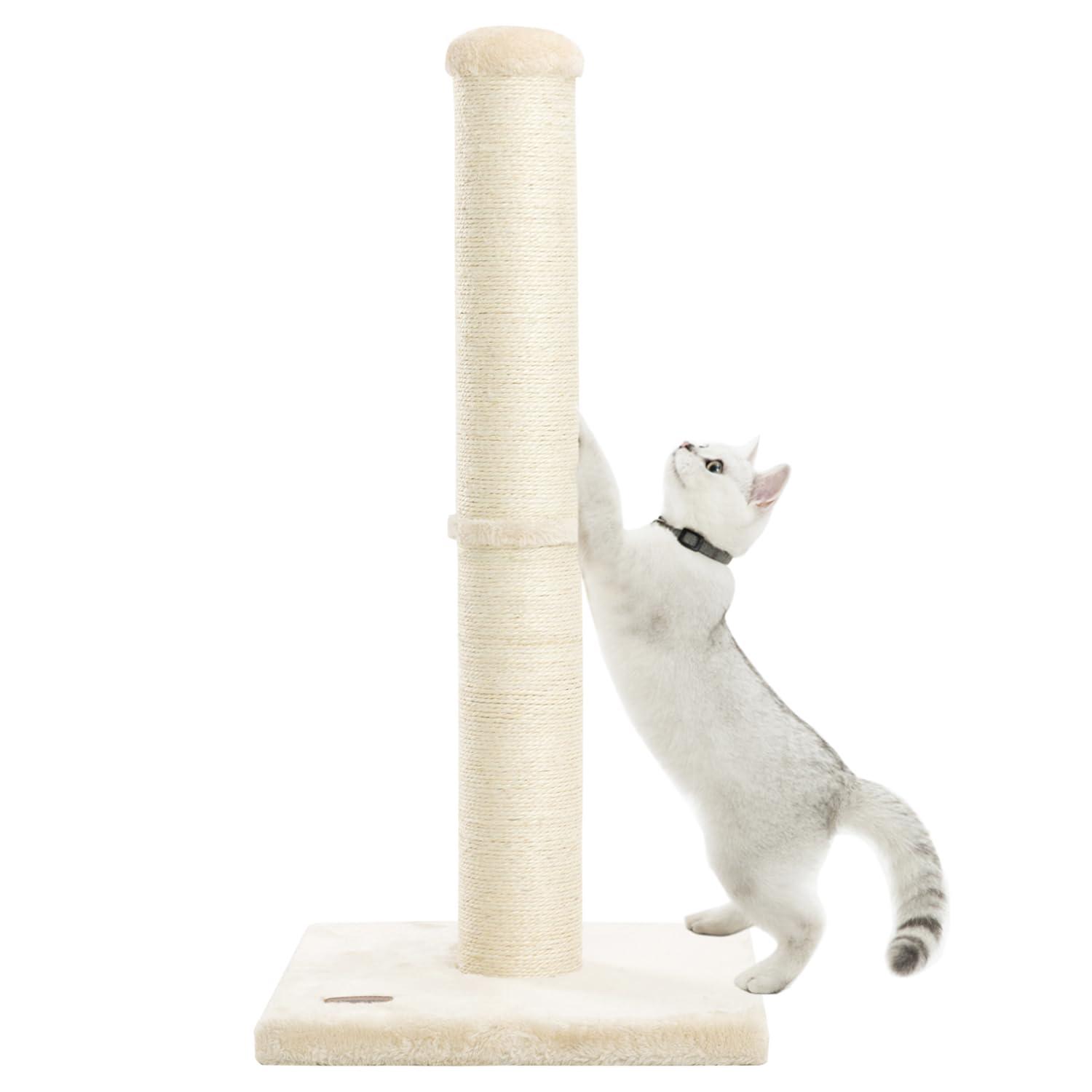Tucker Murphy Pet™ 34Inch Cat Scratching Post With Natural Sisal Rope 4.3Inch Large Diameter Scratcher Post Tree For Indoor Cats