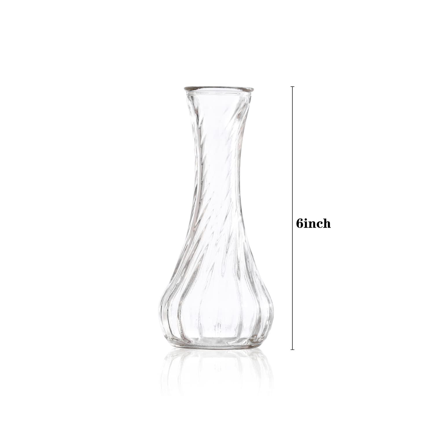 Set of 12 Small Glass Vase, Bud Vases in Bulk for Floral Arrangements, Events, Home Decor Weddings, Table Centerpiece Clear