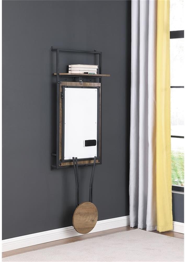 Coaster Riley Contemporary Wood Folding Wall Desk with Stool in Oak