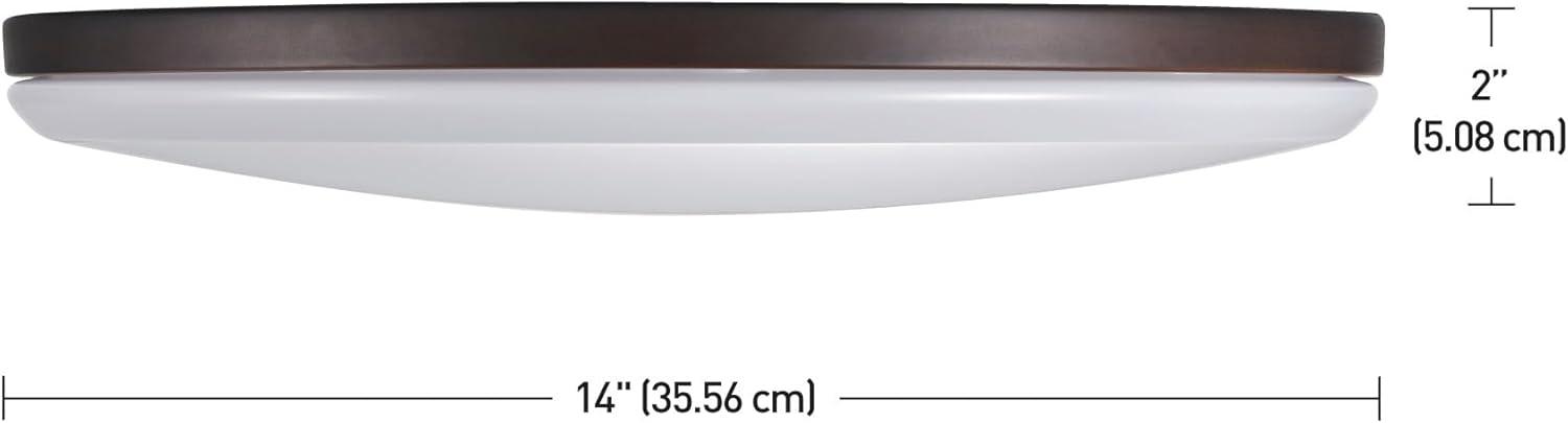 Globe Electric 28 Watt Ellington 28-Watt Dark Bronze Integrated Ceiling Flush Mount