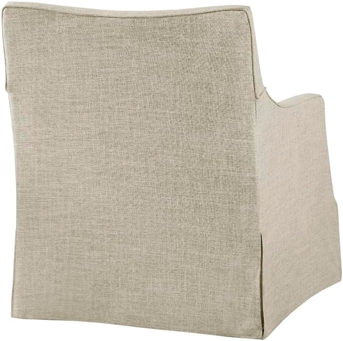 Martha Stewart London Skirted Swivel Chair Tan: Upholstered Polyester, No Assembly Required