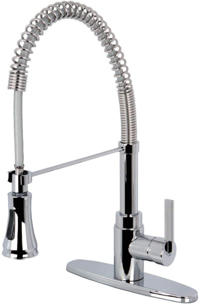 Kingston Brass GSY8875CTL Kingston Brass Continental Single-Handle 1-or-3 Hole Deck Mount Pre-Rinse Kitchen Faucet