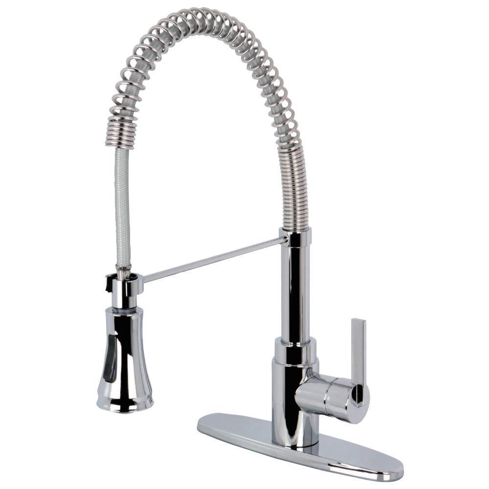 Kingston Brass GSY8875CTL Kingston Brass Continental Single-Handle 1-or-3 Hole Deck Mount Pre-Rinse Kitchen Faucet