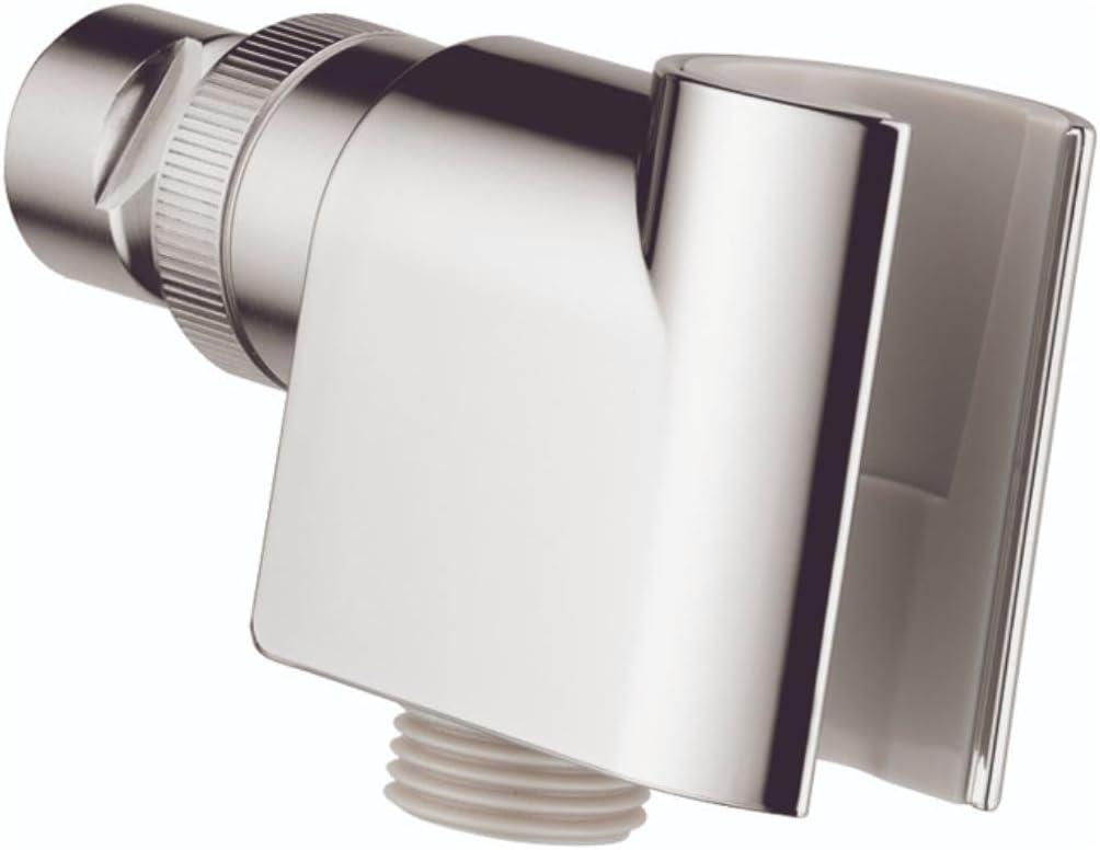 Polished Nickel Wall-Mounted Shower Arm Bracket with Backflow Prevention