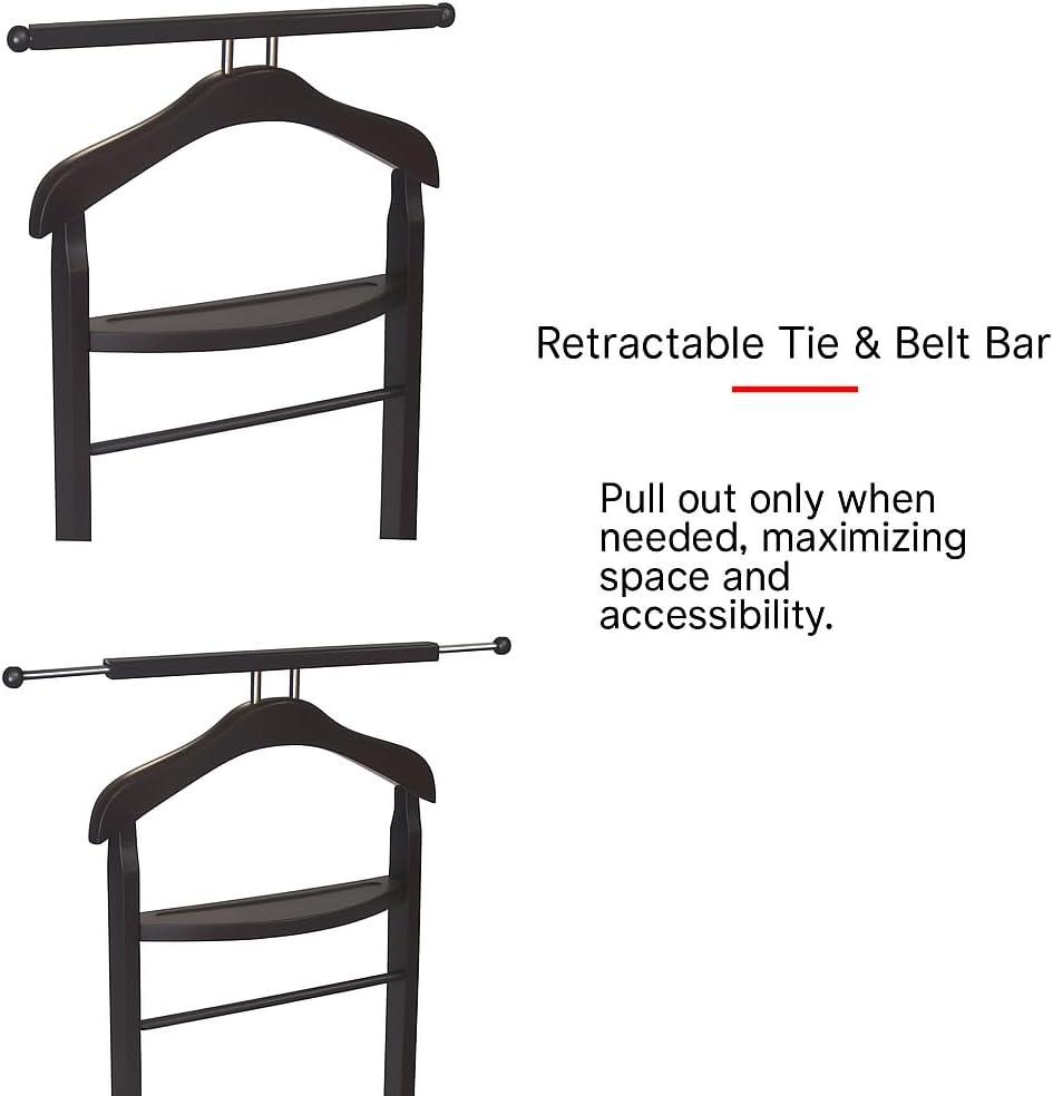 Knight Solid Wood Freestanding Valet Stand