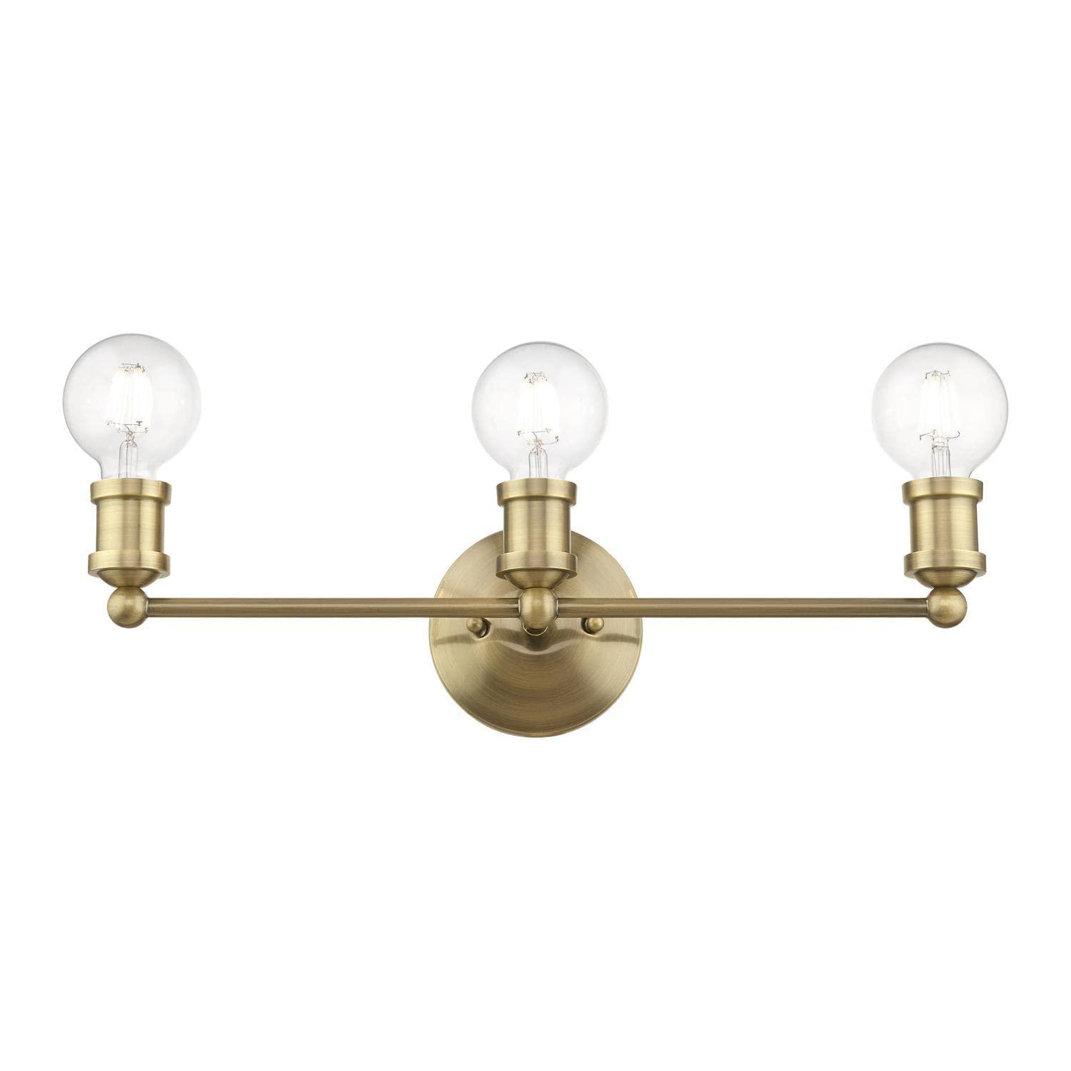 Livex Lighting Lansdale 3 - Light Vanity in Antique Brass