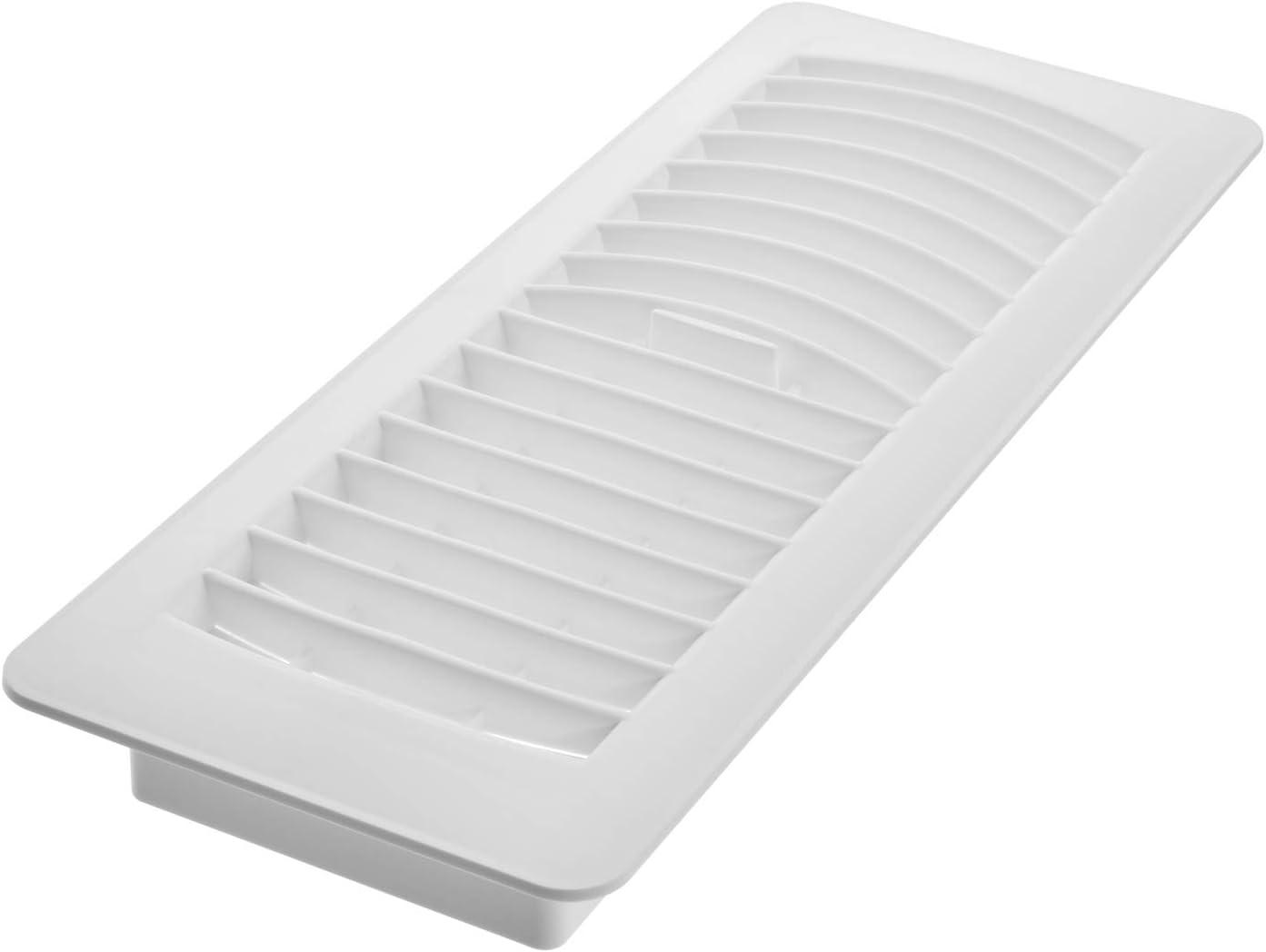 Imperial 4-inch x 12-inch White Plastic Louvered, Floor Register, Rectangular, Household Vent Cover