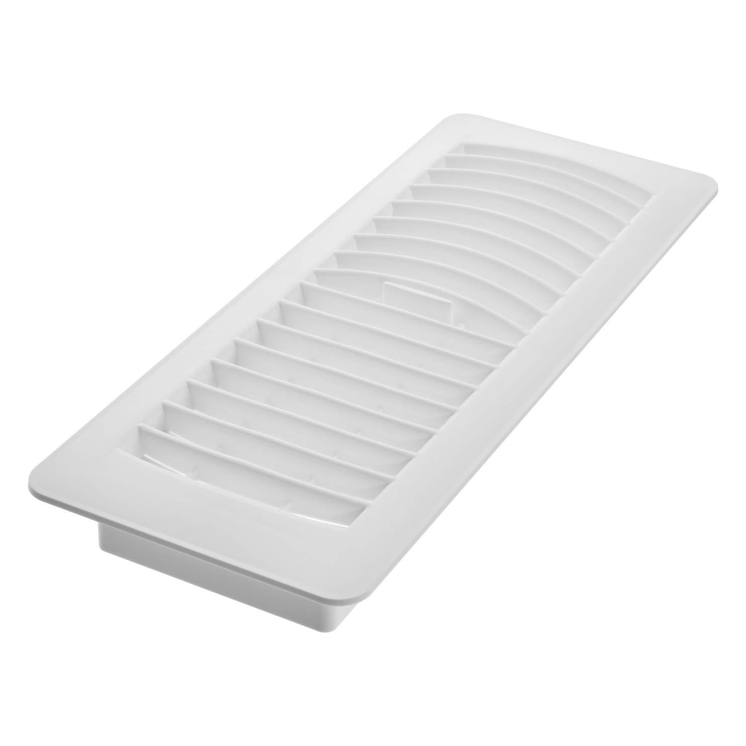 Imperial 4-inch x 12-inch White Plastic Louvered, Floor Register, Rectangular, Household Vent Cover