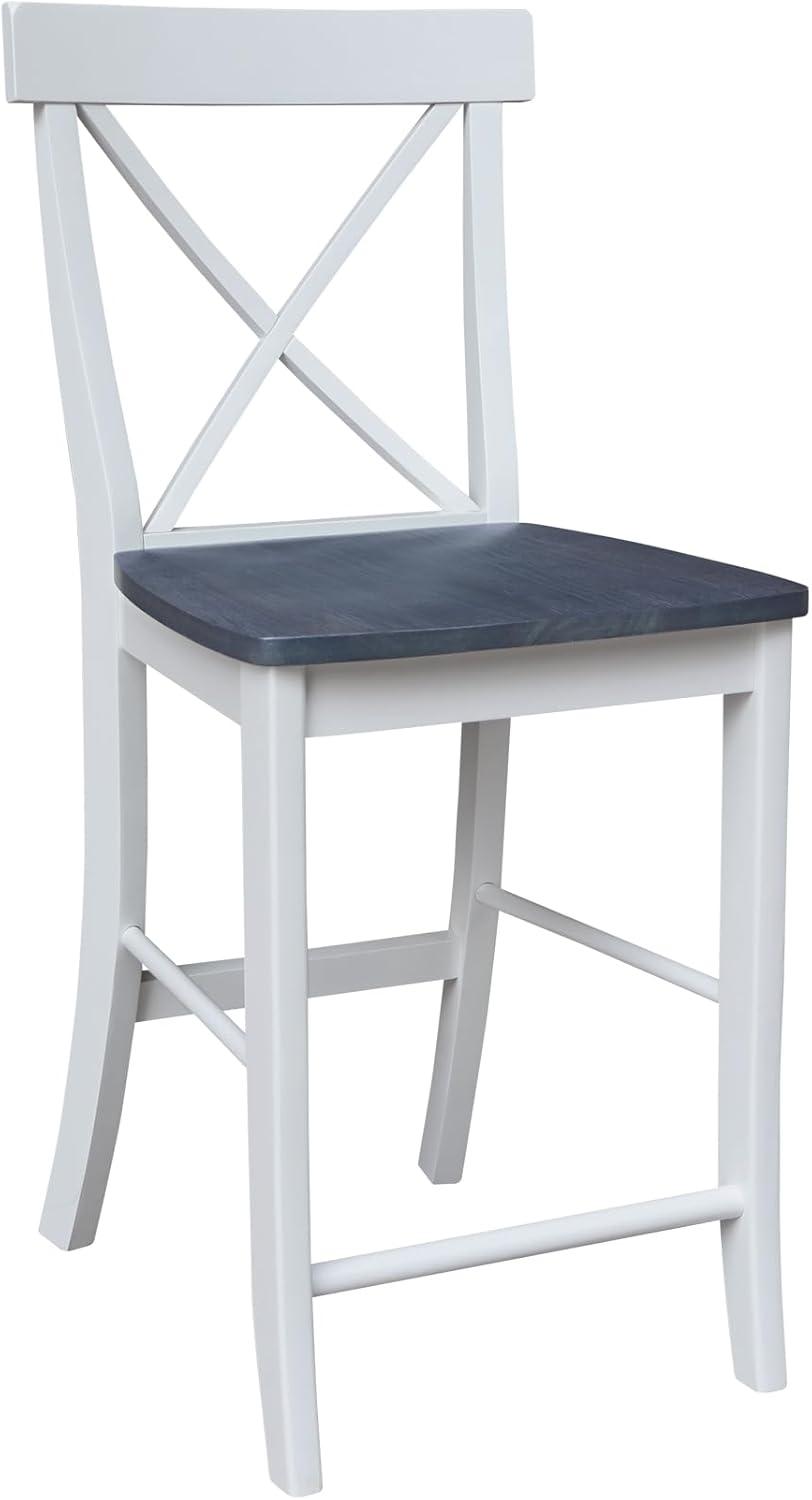 24&#34; X Back Counter Height Barstool Barstool White - International Concepts