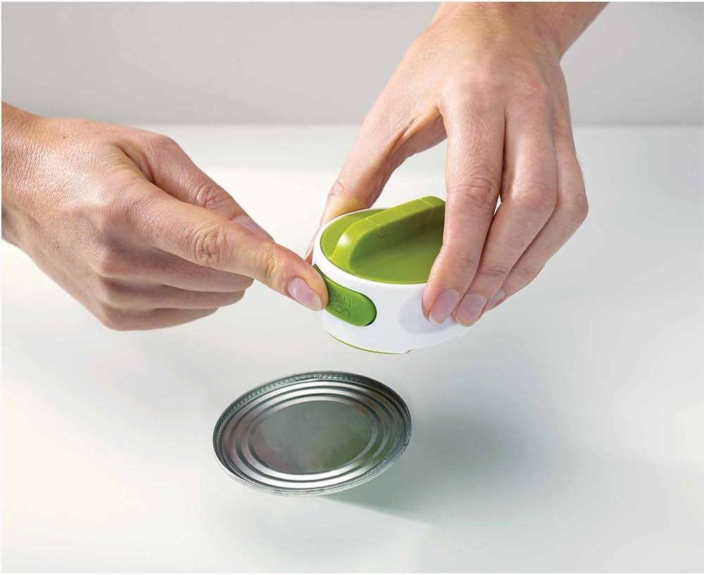 Green and White Compact Stainless Steel Can Opener