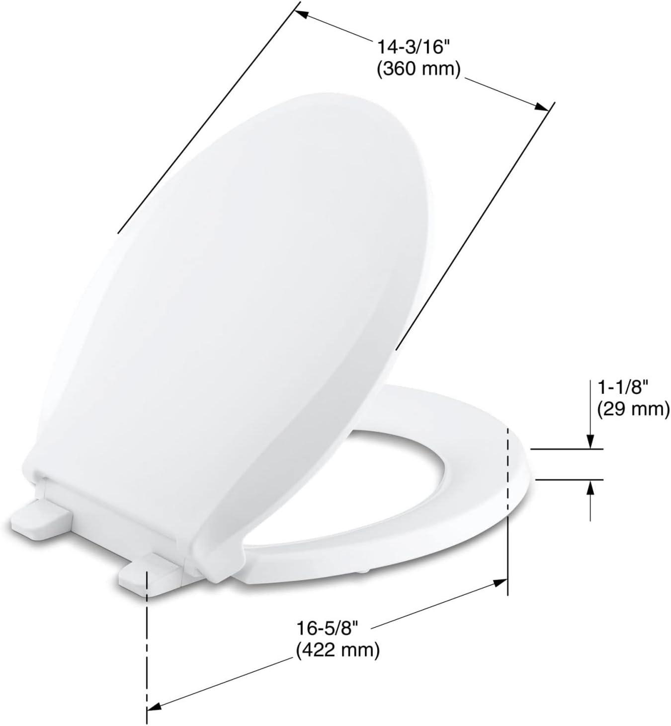 Cachet Round-Front Toilet Seat with Quiet-Close Lid and Seat and Grip-Tight Bumpers