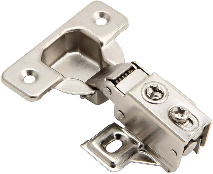 20 Pack - Silverline Face Frame Quiet Soft Close Cabinet Door Hinges, 1/2 Inch Overlay, with Built-in Metal Dampers, Strong Heavy Duty Steel for Kitchen Bathroom