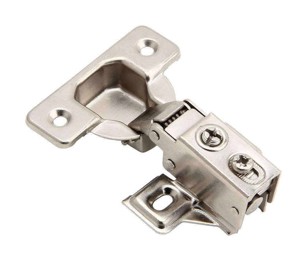 20 Pack - Silverline Face Frame Quiet Soft Close Cabinet Door Hinges, 1/2 Inch Overlay, with Built-in Metal Dampers, Strong Heavy Duty Steel for Kitchen Bathroom