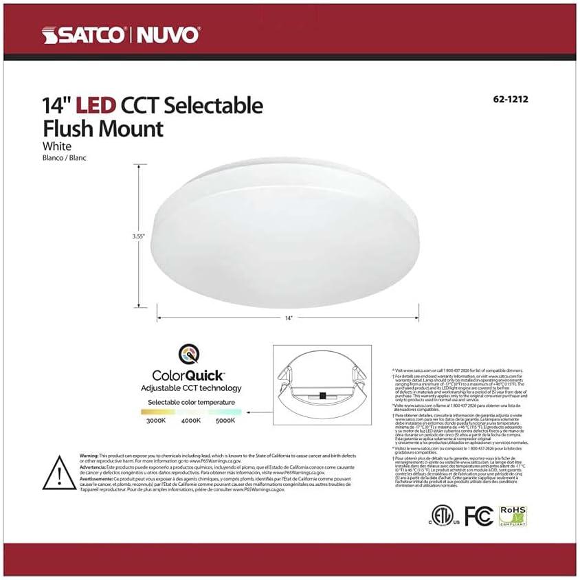 Satco Nuvo 15.75 in. H X 3.74 in. W X 15.75 in. L White LED Ceiling Light Fixture