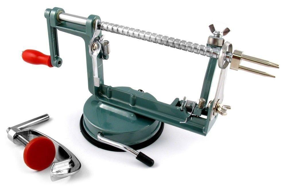 Norpro Apple-Master Parer, Slicer & Corer With Vacuum Base and Clamp for Rough Surfaces, Gray