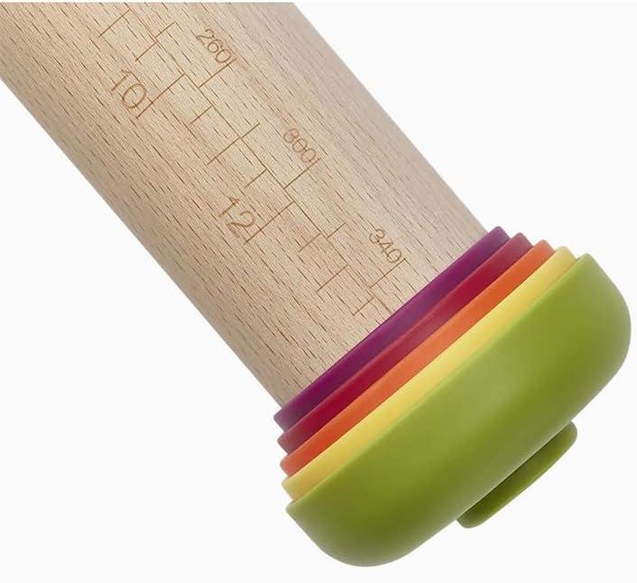 Joseph Joseph PrecisionPin Baking Adjustable Rolling Pin with Removable Thickness Rings