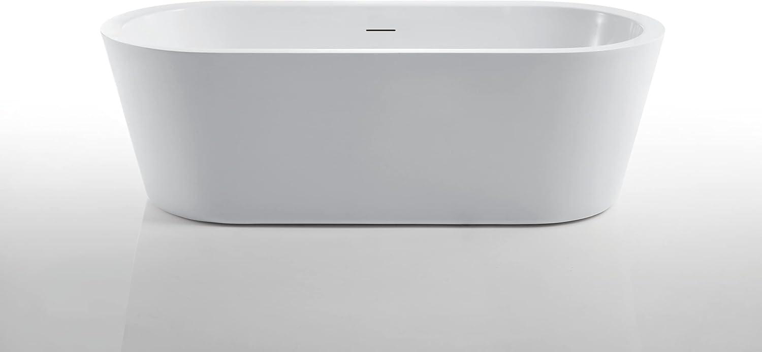 71" White Acrylic Free Standing Soaking Tub