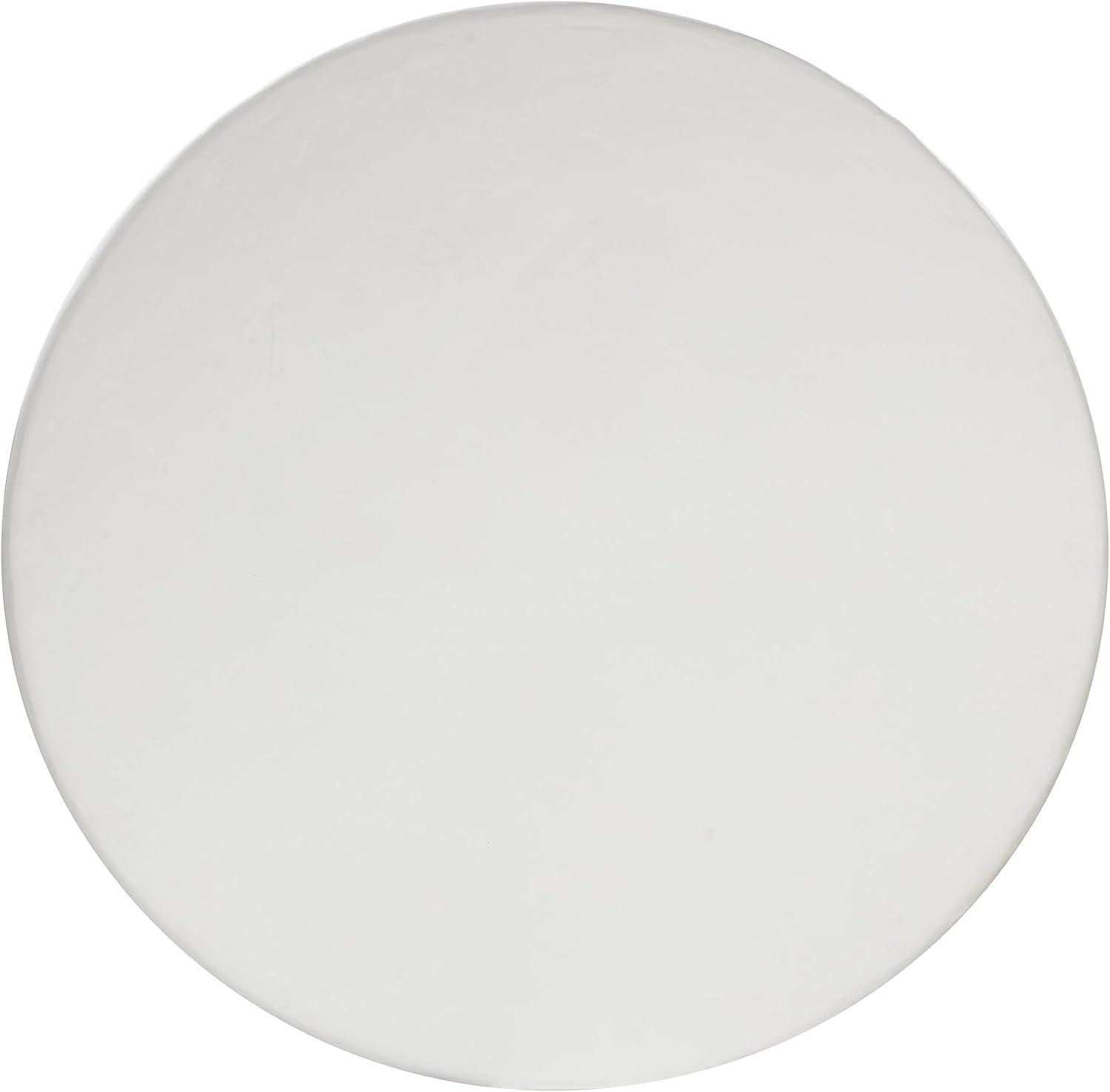 White Round Marble Contemporary Dining Table for Six