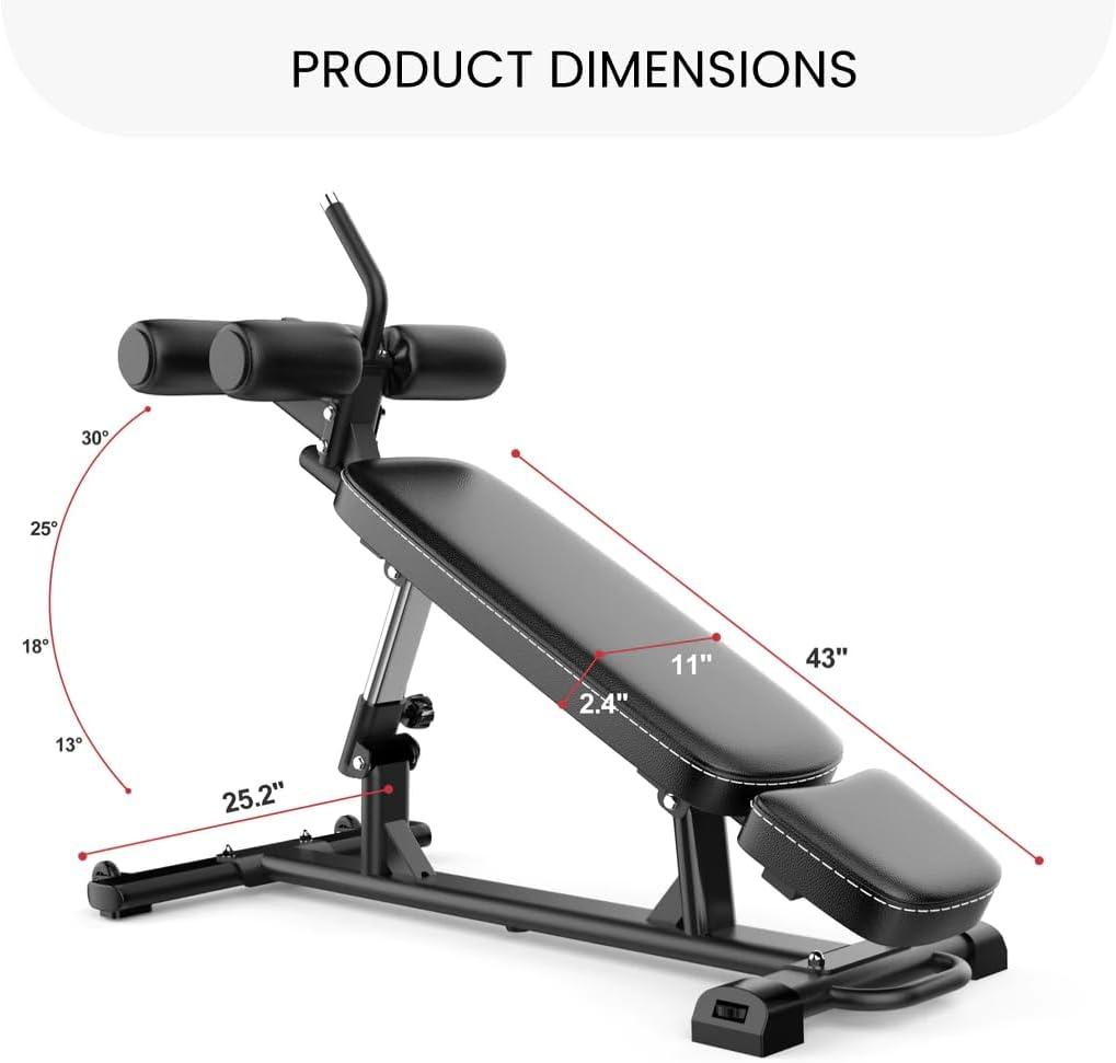 Adjustable Black Steel Decline Sit-Up and Ab Bench