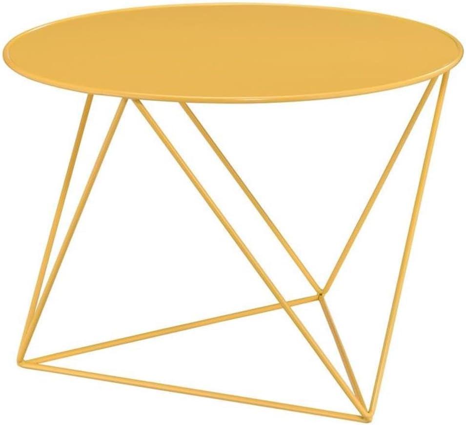 Epidia Accent Table Yellow - Acme Furniture: Modern Geometric Metal Base, 17" High