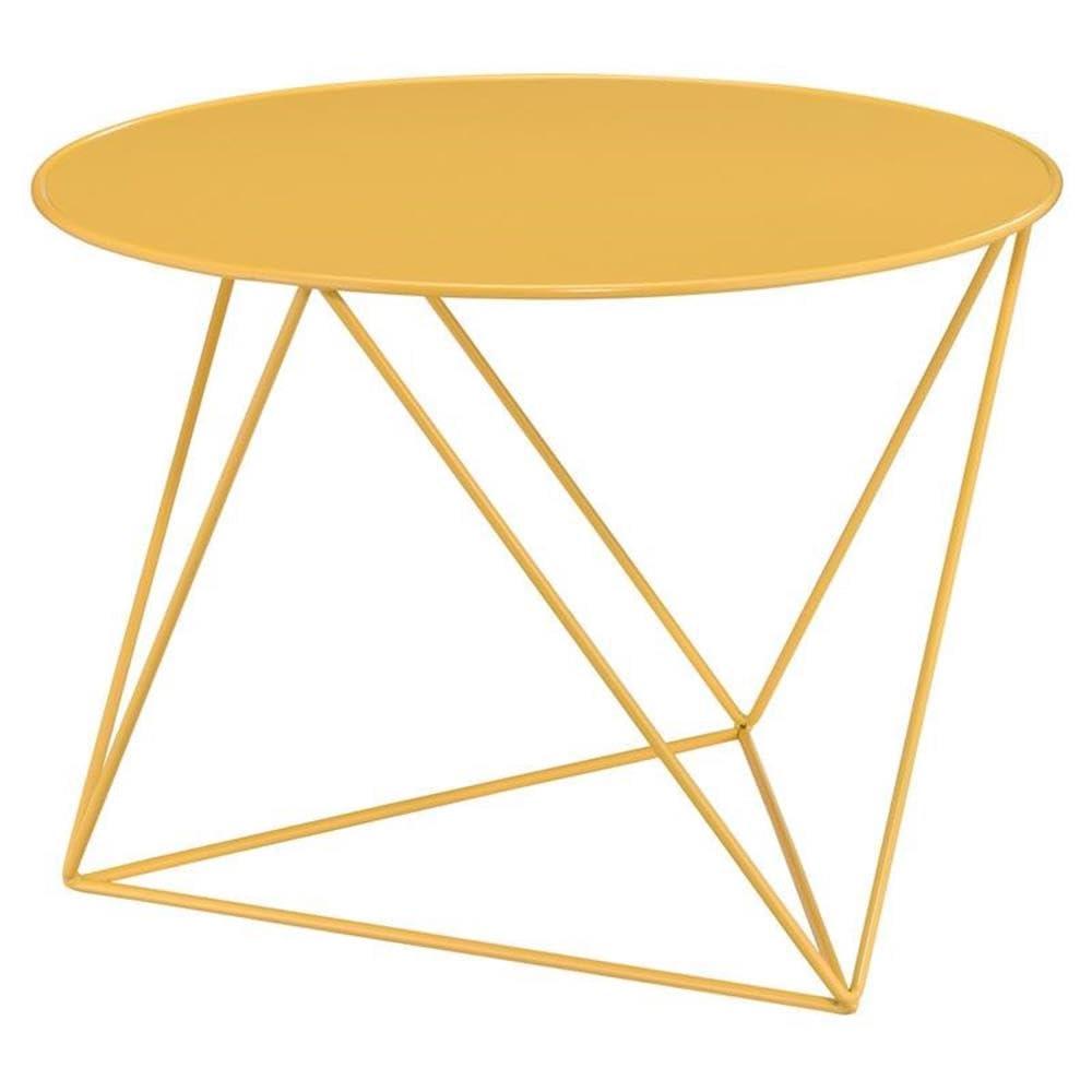 Epidia Accent Table Yellow - Acme Furniture: Modern Geometric Metal Base, 17" High