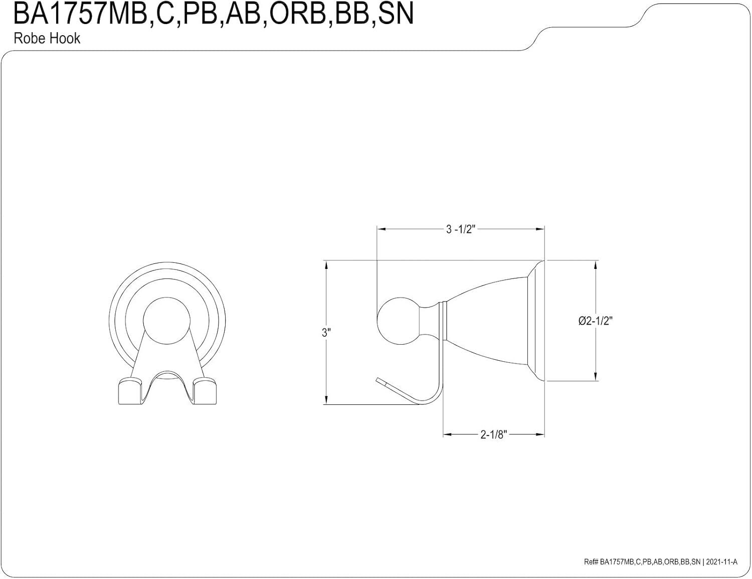 Kingston Brass Heritage Robe Hook