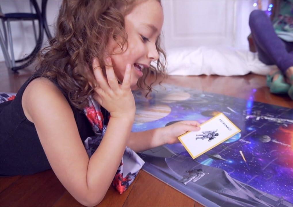 Solar System Spy Puzzle with Flashcards and Magnifying Glass 2ft X 3ft- Large 48 Piece Space Floor Puzzles for Kids Ages 4-8 Years Old-Gift for Boys and Girls 3,4,5,6,7,8