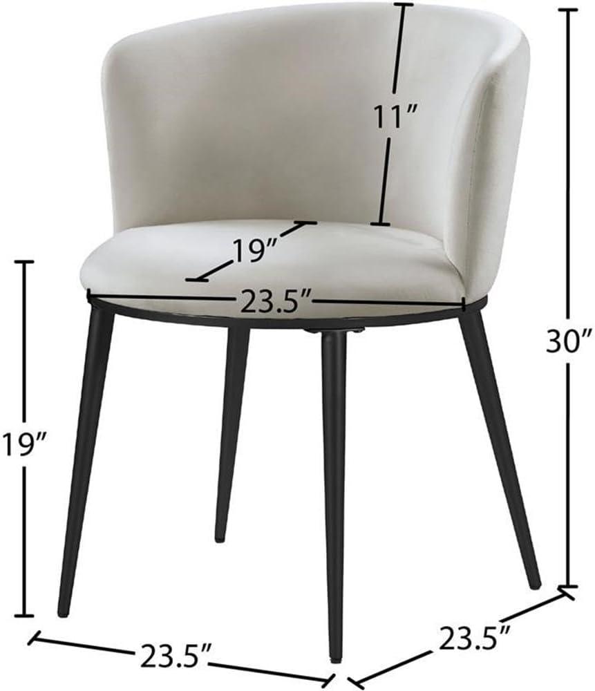 Meridian Furniture Skylar Cream Velvet Dining Chair (Set of 2)