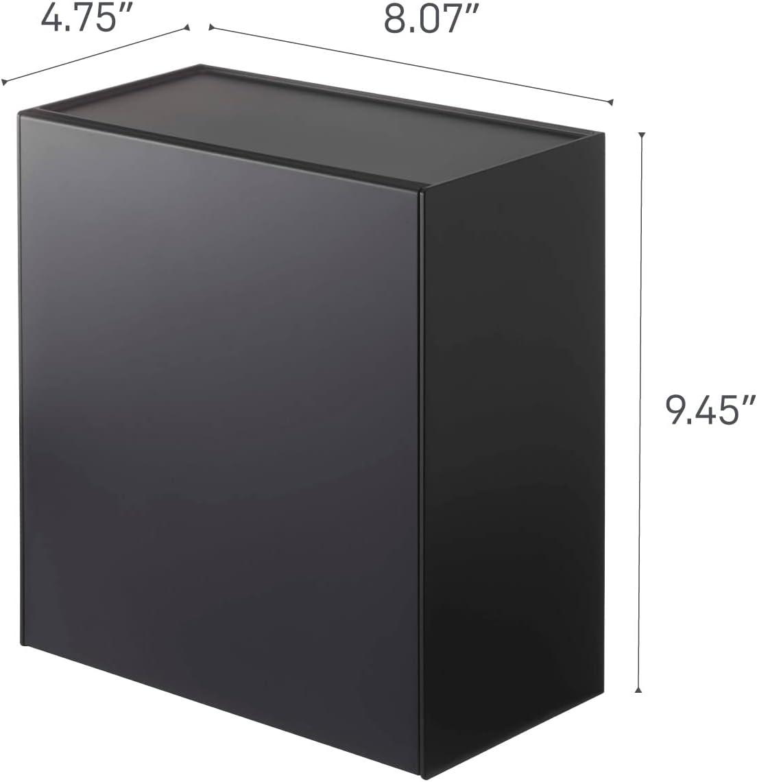 Black Wall-Mounted Plastic Storage and Trash Bin