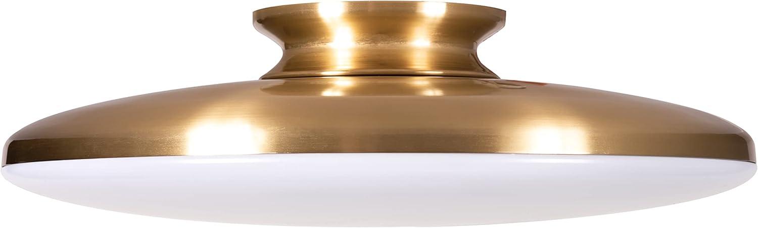 AFX  Skye LED Flush Mount with White Acrylic 25 Satin Brass Medium 15 inch Satin Brass