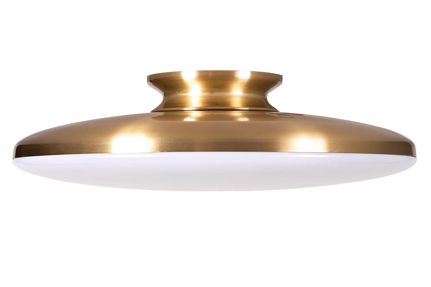 AFX  Skye LED Flush Mount with White Acrylic 25 Satin Brass Medium 15 inch Satin Brass