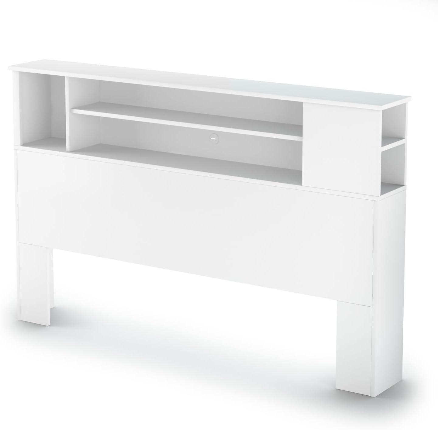 Queen Fusion Bookcase Headboard Pure White - South Shore