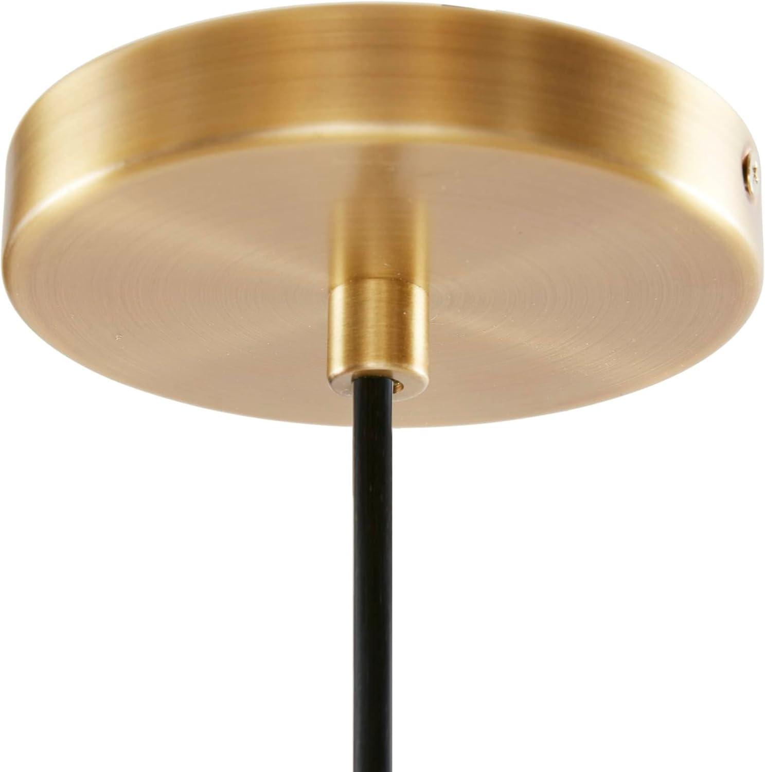 Ink+Ivy 9"x95.5" Auburn Bell Shaped Hanging Glass Simple Industrial Pendant Light Gold: Modern Ceiling Fixture, 60W E26, Adjustable Height